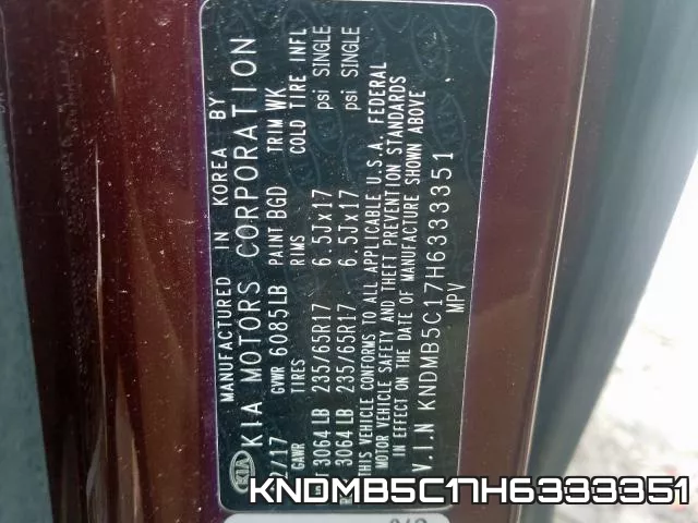 KNDMB5C17H6333351 фото 2