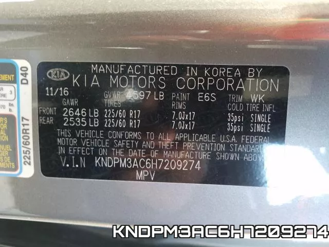 KNDPM3AC6H7209274 фото 2
