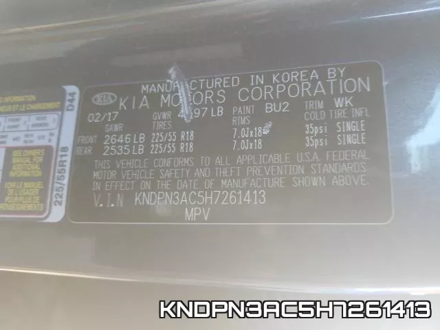 KNDPN3AC5H7261413 фото 2