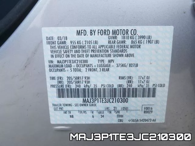 MAJ3P1TE3JC210300 фото 2