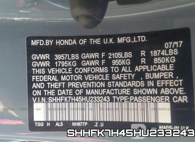 SHHFK7H45HU233243 фото 10
