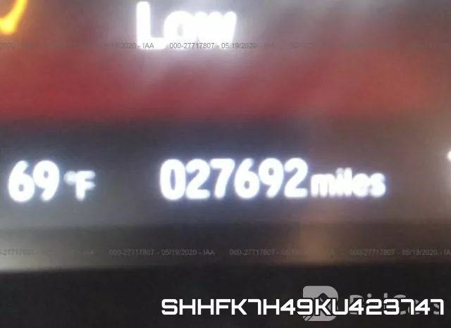 SHHFK7H49KU423747 фото 8