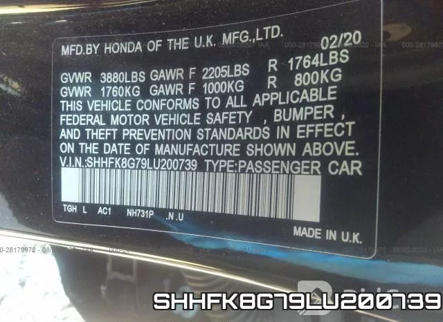 SHHFK8G79LU200739 фото 10