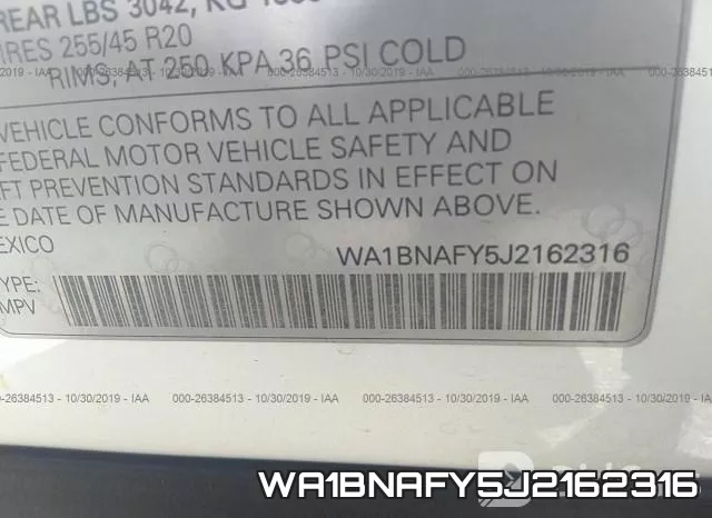 WA1BNAFY5J2162316 фото 10