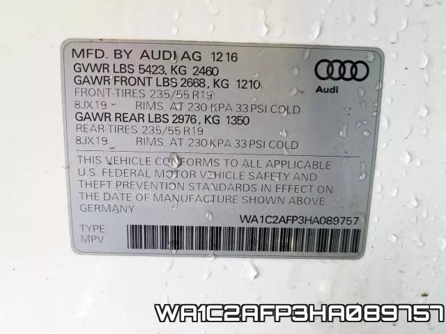 WA1C2AFP3HA089757 фото 2
