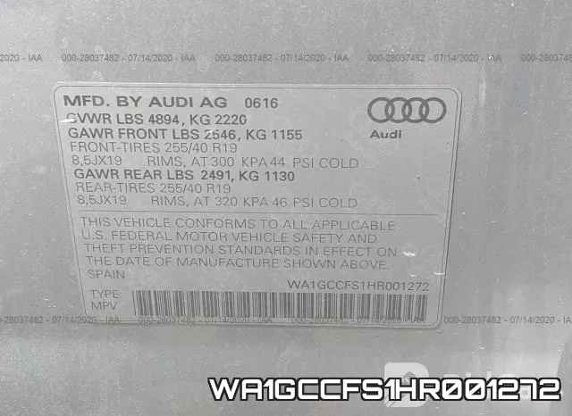WA1GCCFS1HR001272 фото 10