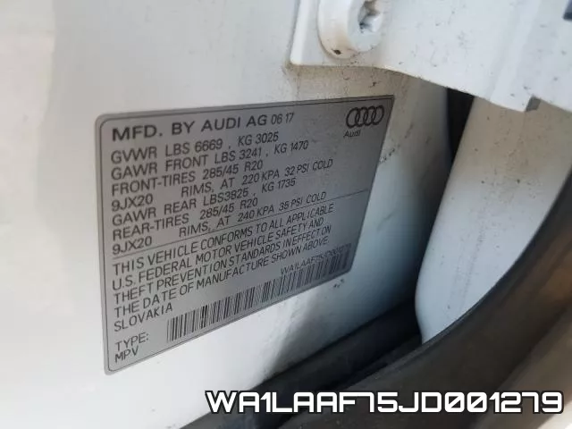 WA1LAAF75JD001279 фото 2