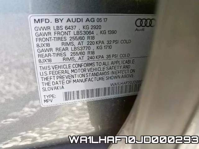 WA1LHAF70JD000293 фото 2