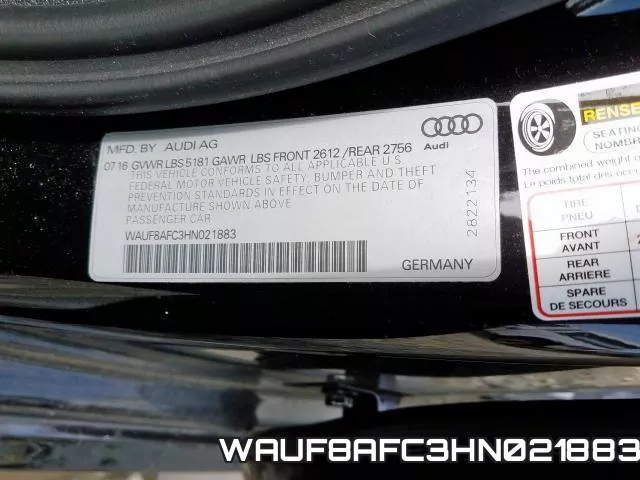 WAUF8AFC3HN021883 фото 2