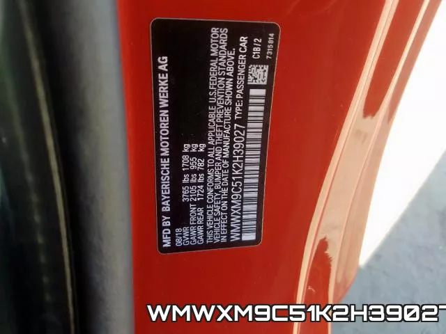 WMWXM9C51K2H39027 фото 2