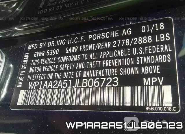WP1AA2A51JLB06723 фото 10