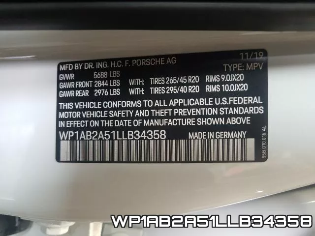 WP1AB2A51LLB34358 фото 2