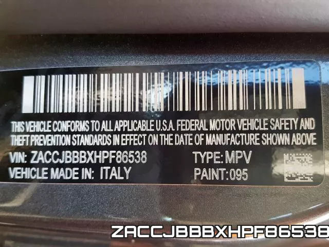 ZACCJBBBXHPF86538 фото 2