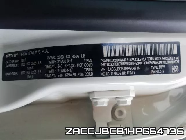 ZACCJBCB1HPG64736 фото 2