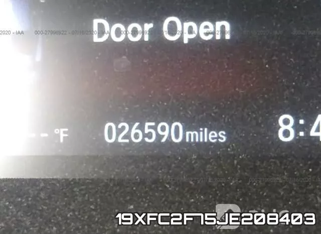 19XFC2F75JE208403 фото 8
