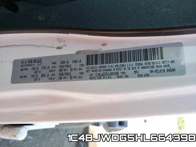 1C4BJWDG5HL664398 фото 2