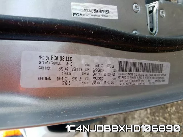 1C4NJDBBXHD106890 фото 2