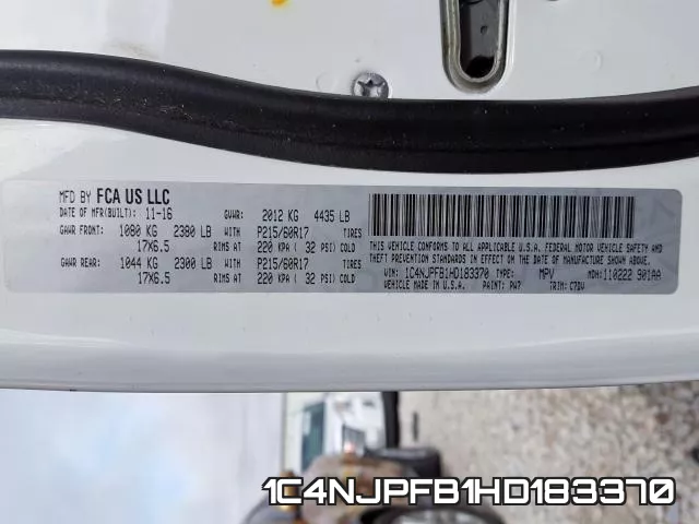 1C4NJPFB1HD183370 фото 2
