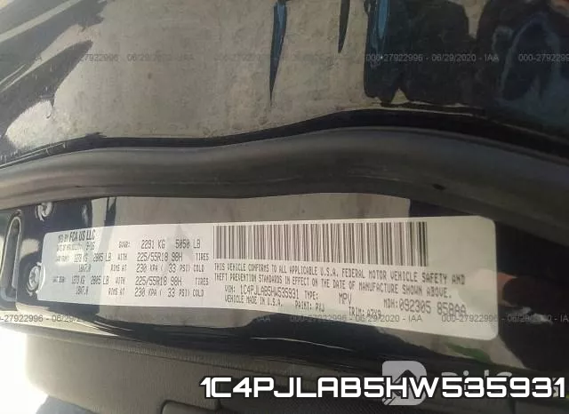 1C4PJLAB5HW535931 фото 10