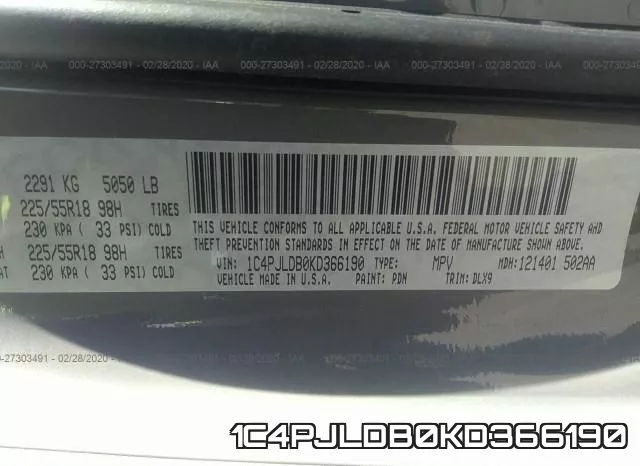 1C4PJLDB0KD366190 фото 10
