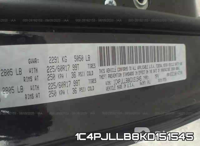1C4PJLLB8KD151545 фото 10