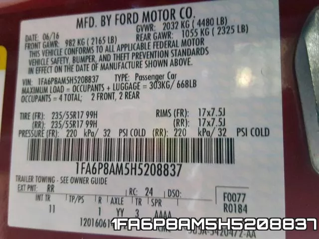 1FA6P8AM5H5208837 фото 2