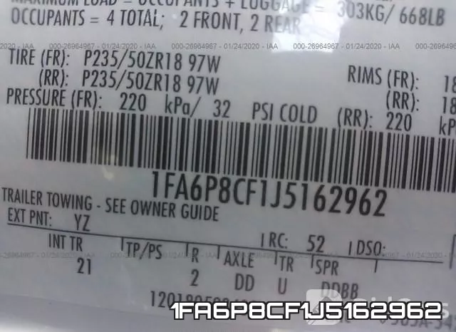 1FA6P8CF1J5162962 фото 10
