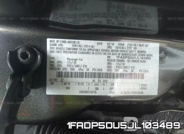 1FADP5DU5JL103489 фото 10