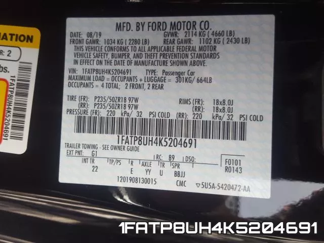 1FATP8UH4K5204691 фото 2
