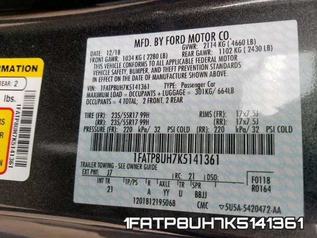 1FATP8UH7K5141361 фото 2