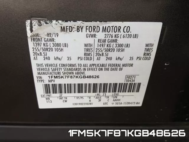 1FM5K7F87KGB48626 фото 2