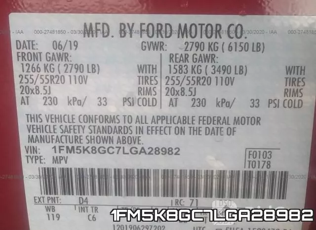 1FM5K8GC7LGA28982 фото 10