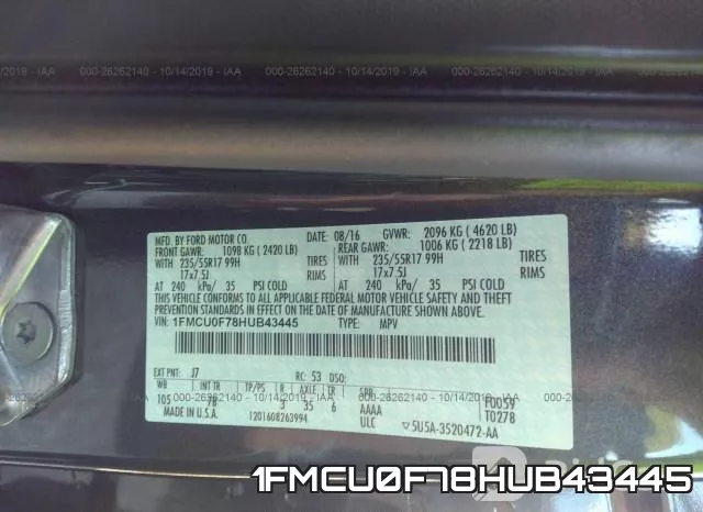 1FMCU0F78HUB43445 фото 10