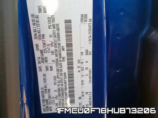 1FMCU0F78HUB73206 фото 2