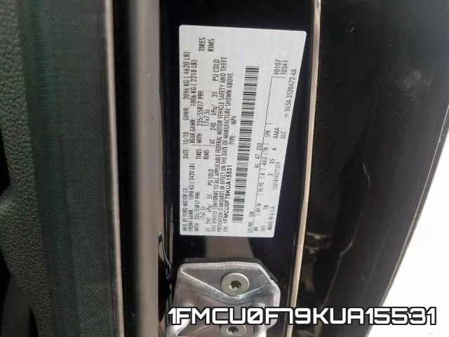 1FMCU0F79KUA15531 фото 2