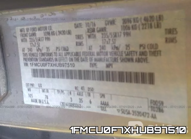 1FMCU0F7XHUB97510 фото 10