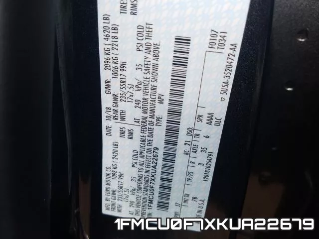 1FMCU0F7XKUA22679 фото 2