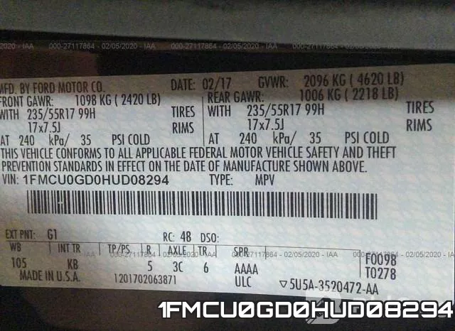 1FMCU0GD0HUD08294 фото 10
