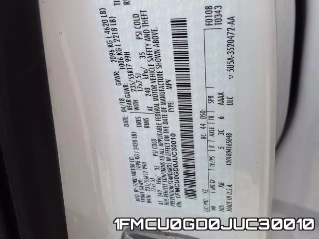 1FMCU0GD0JUC30010 фото 2