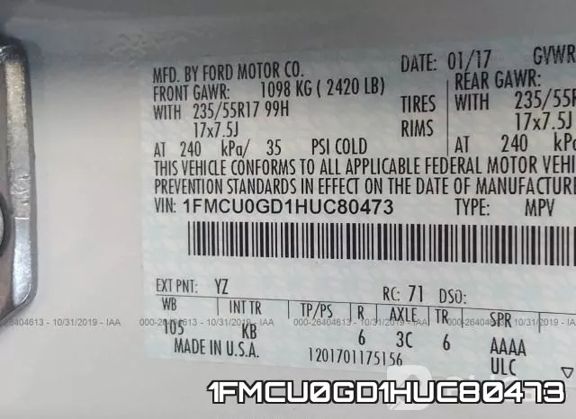 1FMCU0GD1HUC80473 фото 10
