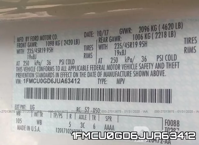 1FMCU0GD6JUA63412 фото 10