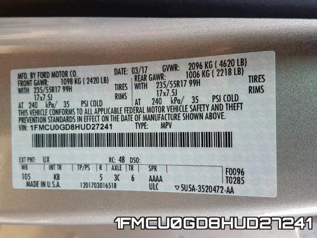 1FMCU0GD8HUD27241 фото 2