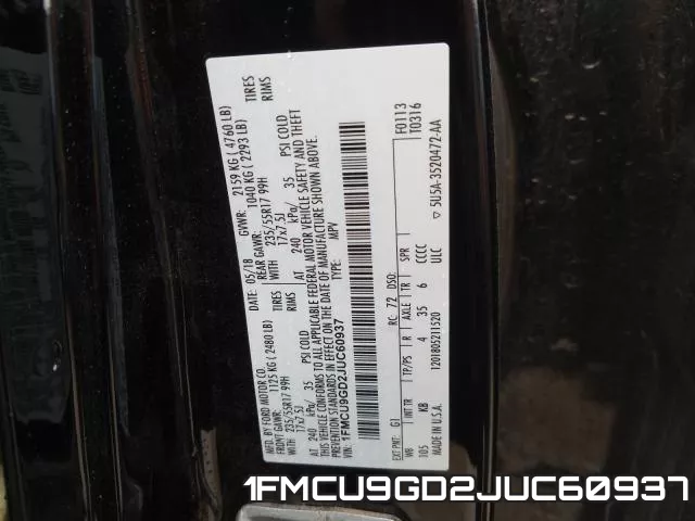 1FMCU9GD2JUC60937 фото 2