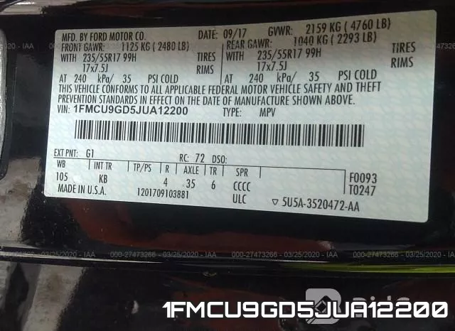 1FMCU9GD5JUA12200 фото 10