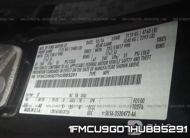 1FMCU9GD7HUB85291 фото 10