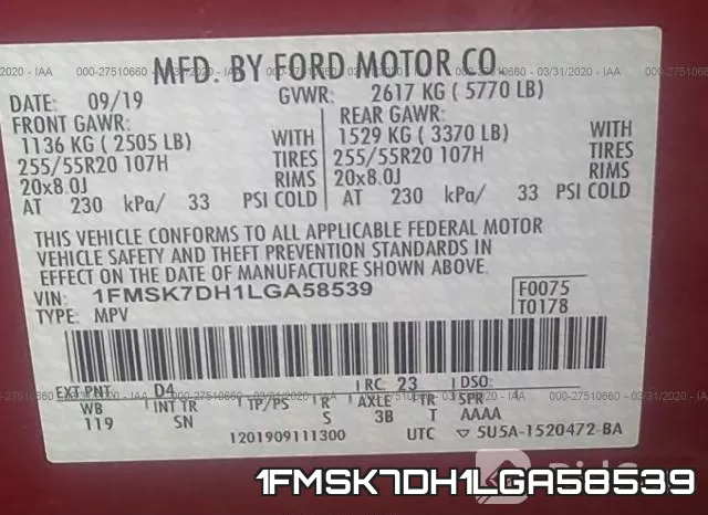 1FMSK7DH1LGA58539 фото 10