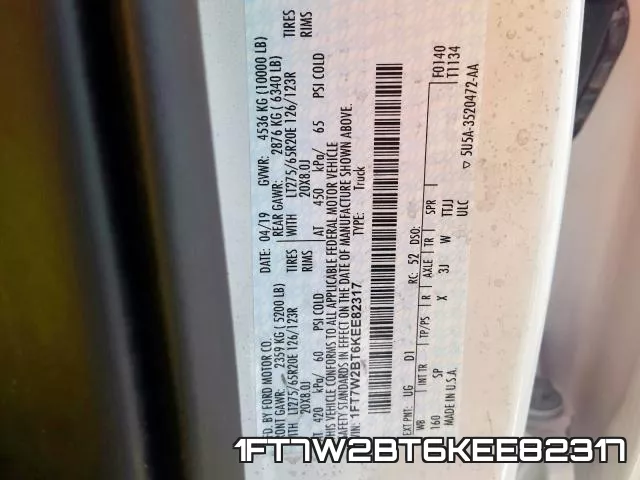1FT7W2BT6KEE82317 фото 2