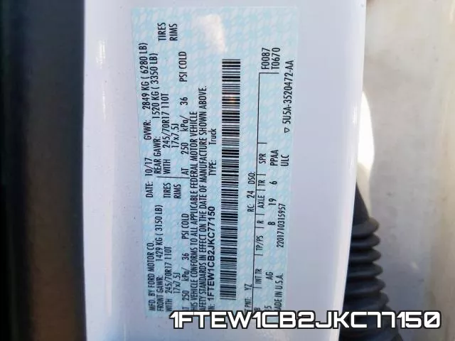 1FTEW1CB2JKC77150 фото 2