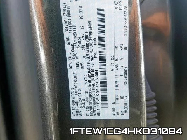 1FTEW1CG4HKD31084 фото 2