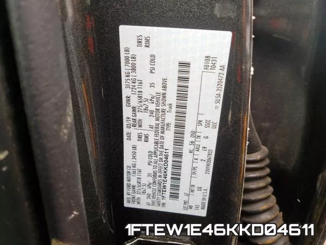 1FTEW1E46KKD04611 фото 2